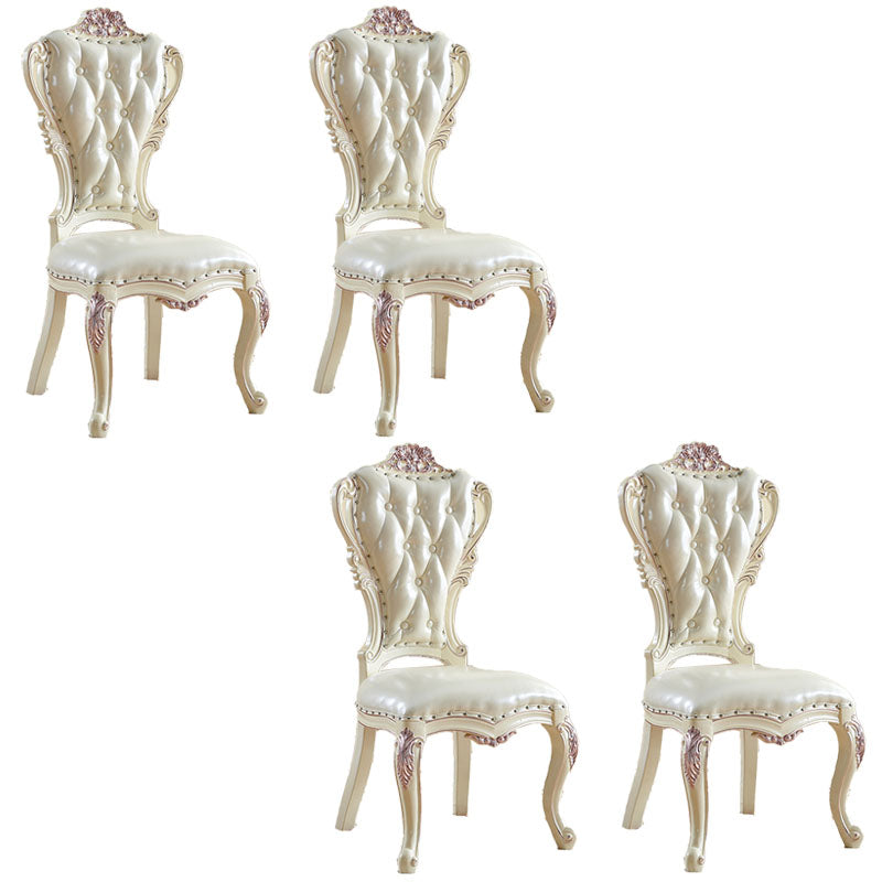 Victorian Style Dining Side Chair Dining Armless Side Chair for Home Use Rose Gold 4 Piece Set Clearhalo ' kitchen&dining_furn' 'Dining Chairs' 'Dining Tables & Seating' 'dining_chair' 'furn' 'furn_dining_chair' 'Furniture' 'furniture_dining_chair' 'Kitchen & Dining Furniture' 'kitchen' 4096512