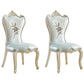 Victorian Style Dining Side Chairs Dining Armless Side Chair for Home Use Light Blue-White 2 Piece Set Clearhalo ' kitchen&dining_furn' 'Dining Chairs' 'Dining Tables & Seating' 'dining_chair' 'furn' 'furn_dining_chair' 'Furniture' 'furniture_dining_chair' 'Kitchen & Dining Furniture' 'kitchen' 4096522