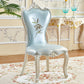 Victorian Style Dining Side Chairs Dining Armless Side Chair for Home Use Light Blue 1 Piece Clearhalo ' kitchen&dining_furn' 'Dining Chairs' 'Dining Tables & Seating' 'dining_chair' 'furn' 'furn_dining_chair' 'Furniture' 'furniture_dining_chair' 'Kitchen & Dining Furniture' 'kitchen' 4096526