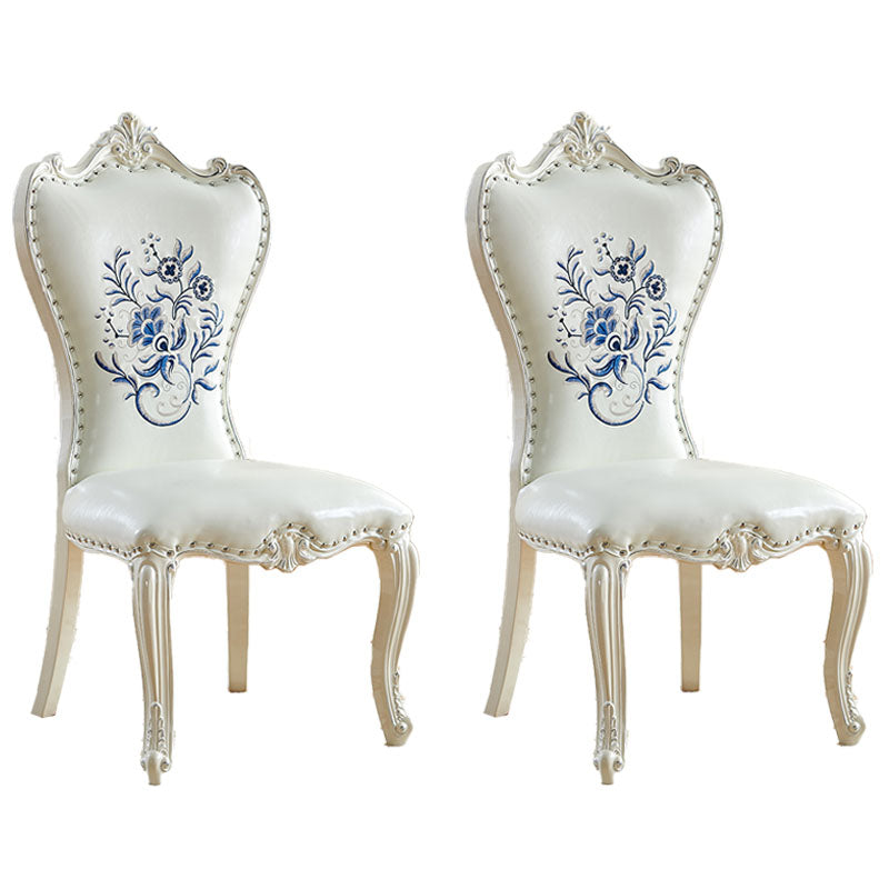 Victorian Style Dining Side Chairs Dining Armless Side Chair for Home Use Light Beige 2 Piece Set Clearhalo ' kitchen&dining_furn' 'Dining Chairs' 'Dining Tables & Seating' 'dining_chair' 'furn' 'furn_dining_chair' 'Furniture' 'furniture_dining_chair' 'Kitchen & Dining Furniture' 'kitchen' 4096533