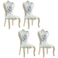 Victorian Style Dining Side Chairs Dining Armless Side Chair for Home Use Light Beige 4 Piece Set Clearhalo ' kitchen&dining_furn' 'Dining Chairs' 'Dining Tables & Seating' 'dining_chair' 'furn' 'furn_dining_chair' 'Furniture' 'furniture_dining_chair' 'Kitchen & Dining Furniture' 'kitchen' 4096534