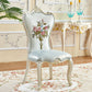 Victorian Style Dining Side Chairs Dining Armless Side Chair for Home Use White-Gold 1 Piece Clearhalo ' kitchen&dining_furn' 'Dining Chairs' 'Dining Tables & Seating' 'dining_chair' 'furn' 'furn_dining_chair' 'Furniture' 'furniture_dining_chair' 'Kitchen & Dining Furniture' 'kitchen' 4096538