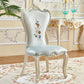 Victorian Style Dining Side Chairs Dining Armless Side Chair for Home Use White-Blue 1 Piece Clearhalo ' kitchen&dining_furn' 'Dining Chairs' 'Dining Tables & Seating' 'dining_chair' 'furn' 'furn_dining_chair' 'Furniture' 'furniture_dining_chair' 'Kitchen & Dining Furniture' 'kitchen' 4096541