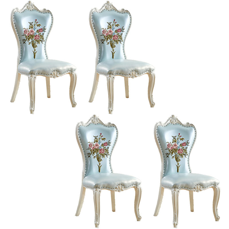 Victorian Style Dining Side Chairs Dining Armless Side Chair for Home Use Blue 4 Piece Set Clearhalo ' kitchen&dining_furn' 'Dining Chairs' 'Dining Tables & Seating' 'dining_chair' 'furn' 'furn_dining_chair' 'Furniture' 'furniture_dining_chair' 'Kitchen & Dining Furniture' 'kitchen' 4096546