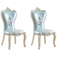 Victorian Style Dining Side Chairs Dining Armless Side Chair for Home Use Sky Blue-White 2 Piece Set Clearhalo ' kitchen&dining_furn' 'Dining Chairs' 'Dining Tables & Seating' 'dining_chair' 'furn' 'furn_dining_chair' 'Furniture' 'furniture_dining_chair' 'Kitchen & Dining Furniture' 'kitchen' 4096551