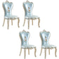 Victorian Style Dining Side Chairs Dining Armless Side Chair for Home Use Sky Blue-White 4 Piece Set Clearhalo ' kitchen&dining_furn' 'Dining Chairs' 'Dining Tables & Seating' 'dining_chair' 'furn' 'furn_dining_chair' 'Furniture' 'furniture_dining_chair' 'Kitchen & Dining Furniture' 'kitchen' 4096552