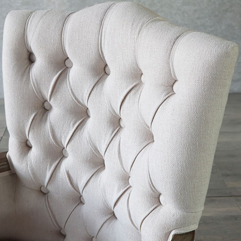 Glam Wood Dining Room Chair Linen Fabric Single Dining Arm Chair for Restaurant Clearhalo ' kitchen&dining_furn' 'Dining Chairs' 'Dining Tables & Seating' 'dining_chair' 'furn' 'furn_dining_chair' 'Furniture' 'furniture_dining_chair' 'Kitchen & Dining Furniture' 'kitchen' 4096561