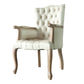 Glam Wood Dining Room Chair Linen Fabric Single Dining Arm Chair for Restaurant Off-White Clearhalo ' kitchen&dining_furn' 'Dining Chairs' 'Dining Tables & Seating' 'dining_chair' 'furn' 'furn_dining_chair' 'Furniture' 'furniture_dining_chair' 'Kitchen & Dining Furniture' 'kitchen' 4096564