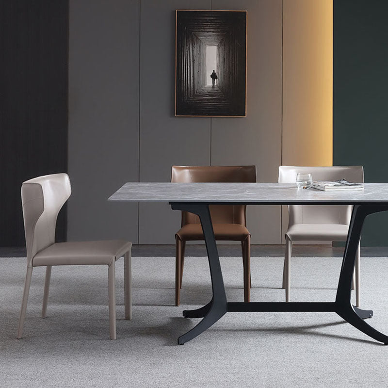 Modern Indoor-Outdoor Dining Room Chairs Wingback Parsons Armless Chair (Set of 2) Clearhalo ' kitchen&dining_furn' 'Dining Chairs' 'Dining Tables & Seating' 'dining_chair' 'furn' 'furn_dining_chair' 'Furniture' 'furniture_dining_chair' 'Kitchen & Dining Furniture' 'kitchen' 4096572