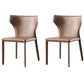 Modern Indoor-Outdoor Dining Room Chairs Wingback Parsons Armless Chair (Set of 2) Brown Clearhalo ' kitchen&dining_furn' 'Dining Chairs' 'Dining Tables & Seating' 'dining_chair' 'furn' 'furn_dining_chair' 'Furniture' 'furniture_dining_chair' 'Kitchen & Dining Furniture' 'kitchen' 4096575