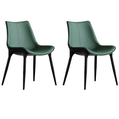 Contemporary Style Metal Dining Chair Dining Armless Side Chairs for Kitchen (Set of 2) Blackish Green Clearhalo ' kitchen&dining_furn' 'Dining Chairs' 'Dining Tables & Seating' 'dining_chair' 'furn' 'furn_dining_chair' 'Furniture' 'furniture_dining_chair' 'Kitchen & Dining Furniture' 'kitchen' 4096589