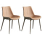 Contemporary Style Metal Dining Chair Dining Armless Side Chairs for Kitchen (Set of 2) Light Brown Clearhalo ' kitchen&dining_furn' 'Dining Chairs' 'Dining Tables & Seating' 'dining_chair' 'furn' 'furn_dining_chair' 'Furniture' 'furniture_dining_chair' 'Kitchen & Dining Furniture' 'kitchen' 4096591