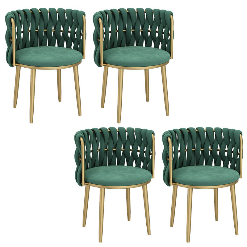 Nordic Metal Dining Room Chairs Velvet Armless Dining Chairs for Restaurant Army Green 4 Piece Set Clearhalo ' kitchen&dining_furn' 'Dining Chairs' 'Dining Tables & Seating' 'dining_chair' 'furn' 'furn_dining_chair' 'Furniture' 'furniture_dining_chair' 'Kitchen & Dining Furniture' 'kitchen' 4096607