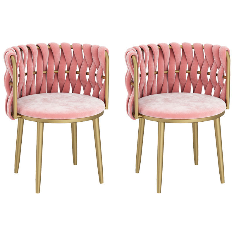 Nordic Metal Dining Room Chairs Velvet Armless Dining Chairs for Restaurant Pink 2 Piece Set Clearhalo ' kitchen&dining_furn' 'Dining Chairs' 'Dining Tables & Seating' 'dining_chair' 'furn' 'furn_dining_chair' 'Furniture' 'furniture_dining_chair' 'Kitchen & Dining Furniture' 'kitchen' 4096611