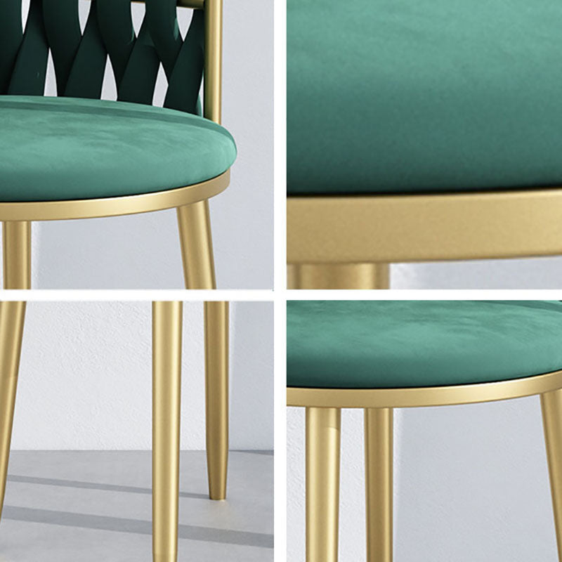 Nordic Metal Dining Room Chairs Velvet Armless Dining Chairs for Restaurant Clearhalo ' kitchen&dining_furn' 'Dining Chairs' 'Dining Tables & Seating' 'dining_chair' 'furn' 'furn_dining_chair' 'Furniture' 'furniture_dining_chair' 'Kitchen & Dining Furniture' 'kitchen' 4096614