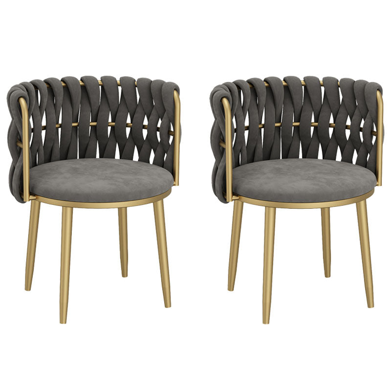 Nordic Metal Dining Room Chairs Velvet Armless Dining Chairs for Restaurant Dark Gray 2 Piece Set Clearhalo ' kitchen&dining_furn' 'Dining Chairs' 'Dining Tables & Seating' 'dining_chair' 'furn' 'furn_dining_chair' 'Furniture' 'furniture_dining_chair' 'Kitchen & Dining Furniture' 'kitchen' 4096617