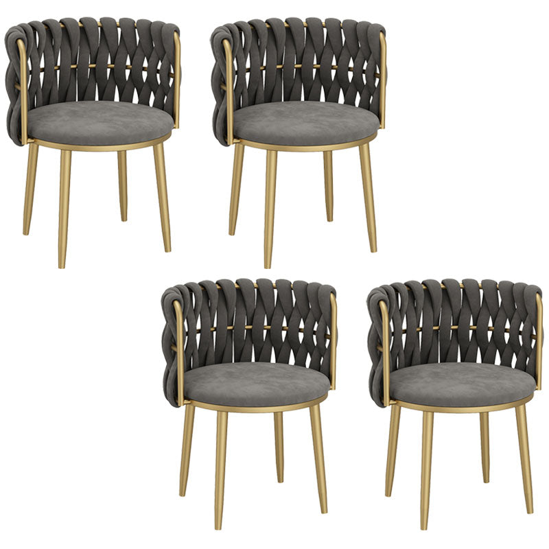 Nordic Metal Dining Room Chairs Velvet Armless Dining Chairs for Restaurant Dark Gray 4 Piece Set Clearhalo ' kitchen&dining_furn' 'Dining Chairs' 'Dining Tables & Seating' 'dining_chair' 'furn' 'furn_dining_chair' 'Furniture' 'furniture_dining_chair' 'Kitchen & Dining Furniture' 'kitchen' 4096618