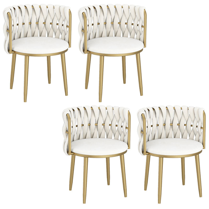 Nordic Metal Dining Room Chairs Velvet Armless Dining Chairs for Restaurant Off-White 4 Piece Set Clearhalo ' kitchen&dining_furn' 'Dining Chairs' 'Dining Tables & Seating' 'dining_chair' 'furn' 'furn_dining_chair' 'Furniture' 'furniture_dining_chair' 'Kitchen & Dining Furniture' 'kitchen' 4096621