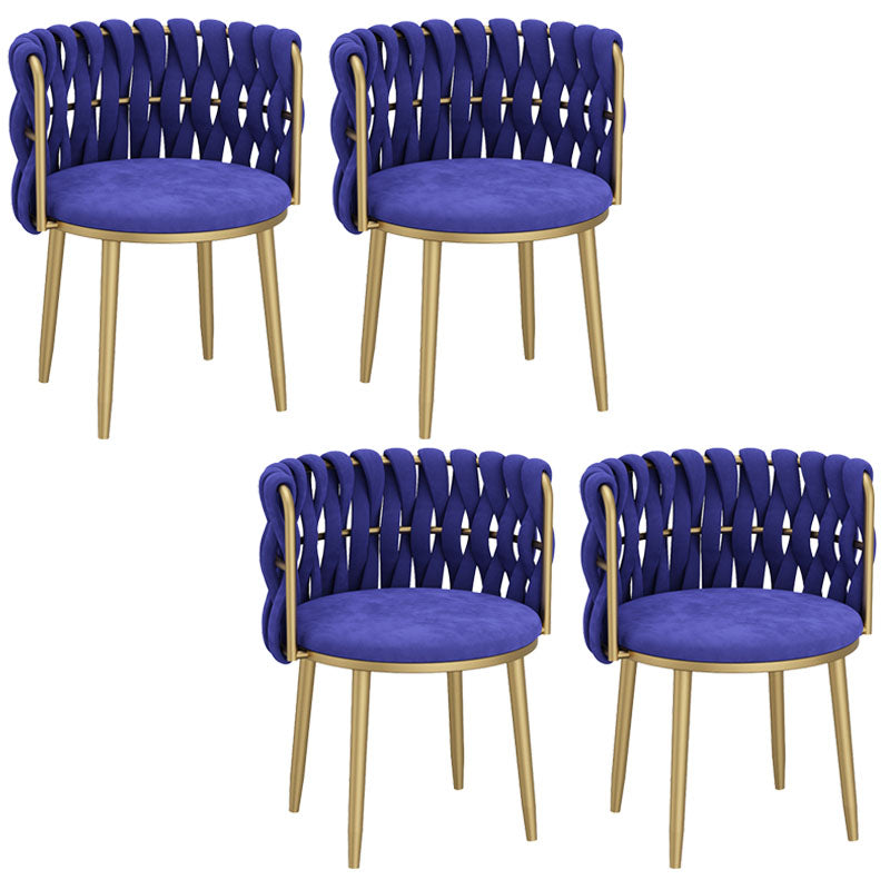 Nordic Metal Dining Room Chairs Velvet Armless Dining Chairs for Restaurant Blue 4 Piece Set Clearhalo ' kitchen&dining_furn' 'Dining Chairs' 'Dining Tables & Seating' 'dining_chair' 'furn' 'furn_dining_chair' 'Furniture' 'furniture_dining_chair' 'Kitchen & Dining Furniture' 'kitchen' 4096624