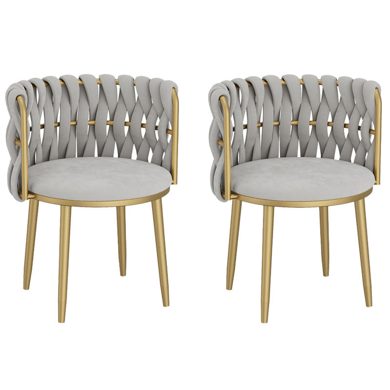 Nordic Metal Dining Room Chairs Velvet Armless Dining Chairs for Restaurant Light Gray 2 Piece Set Clearhalo ' kitchen&dining_furn' 'Dining Chairs' 'Dining Tables & Seating' 'dining_chair' 'furn' 'furn_dining_chair' 'Furniture' 'furniture_dining_chair' 'Kitchen & Dining Furniture' 'kitchen' 4096626