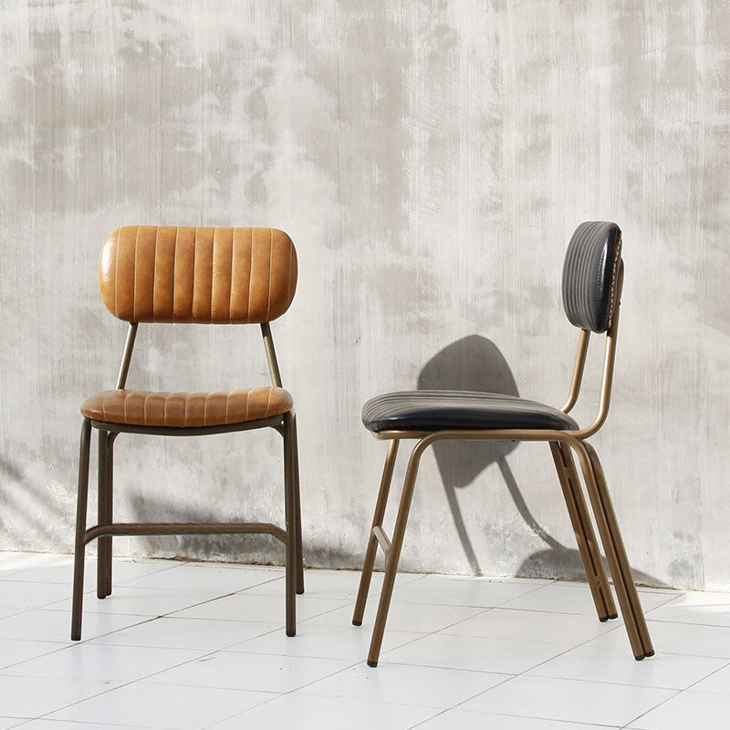 Industrial Metal Dining Room Chairs Open Back Dining Side Armless Dining Chairs (Set of 2) Clearhalo ' kitchen&dining_furn' 'Dining Chairs' 'Dining Tables & Seating' 'dining_chair' 'furn' 'furn_dining_chair' 'Furniture' 'furniture_dining_chair' 'Kitchen & Dining Furniture' 'kitchen' 4096644