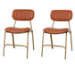 Industrial Metal Dining Room Chairs Open Back Dining Side Armless Dining Chairs (Set of 2) Brick Red Clearhalo ' kitchen&dining_furn' 'Dining Chairs' 'Dining Tables & Seating' 'dining_chair' 'furn' 'furn_dining_chair' 'Furniture' 'furniture_dining_chair' 'Kitchen & Dining Furniture' 'kitchen' 4096646