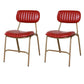 Industrial Metal Dining Room Chairs Open Back Dining Side Armless Dining Chairs (Set of 2) Red Clearhalo ' kitchen&dining_furn' 'Dining Chairs' 'Dining Tables & Seating' 'dining_chair' 'furn' 'furn_dining_chair' 'Furniture' 'furniture_dining_chair' 'Kitchen & Dining Furniture' 'kitchen' 4096648