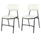 Industrial Metal Dining Room Chairs Open Back Dining Side Armless Dining Chairs (Set of 2) White-Black Clearhalo ' kitchen&dining_furn' 'Dining Chairs' 'Dining Tables & Seating' 'dining_chair' 'furn' 'furn_dining_chair' 'Furniture' 'furniture_dining_chair' 'Kitchen & Dining Furniture' 'kitchen' 4096656