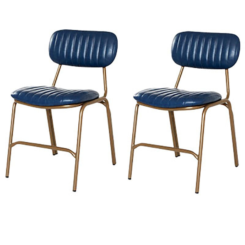 Industrial Metal Dining Room Chairs Open Back Dining Side Armless Dining Chairs (Set of 2) Royal Blue Clearhalo ' kitchen&dining_furn' 'Dining Chairs' 'Dining Tables & Seating' 'dining_chair' 'furn' 'furn_dining_chair' 'Furniture' 'furniture_dining_chair' 'Kitchen & Dining Furniture' 'kitchen' 4096658