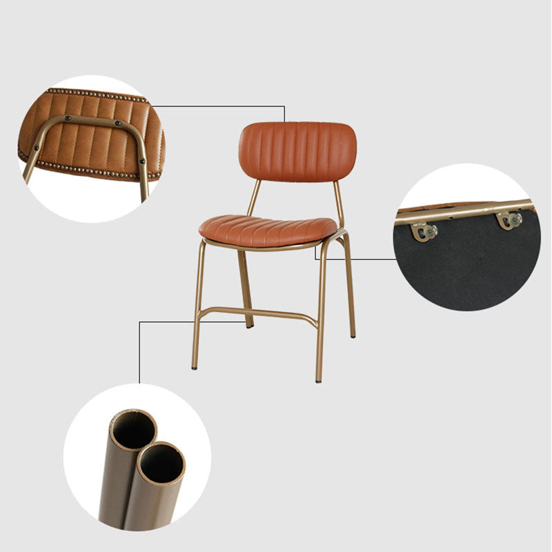 Industrial Metal Dining Room Chairs Open Back Dining Side Armless Dining Chairs (Set of 2) Clearhalo ' kitchen&dining_furn' 'Dining Chairs' 'Dining Tables & Seating' 'dining_chair' 'furn' 'furn_dining_chair' 'Furniture' 'furniture_dining_chair' 'Kitchen & Dining Furniture' 'kitchen' 4096659