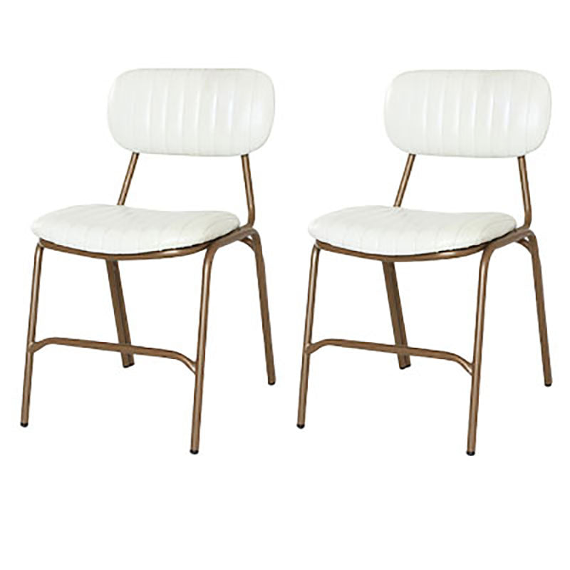 Industrial Metal Dining Room Chairs Open Back Dining Side Armless Dining Chairs (Set of 2) White Clearhalo ' kitchen&dining_furn' 'Dining Chairs' 'Dining Tables & Seating' 'dining_chair' 'furn' 'furn_dining_chair' 'Furniture' 'furniture_dining_chair' 'Kitchen & Dining Furniture' 'kitchen' 4096662