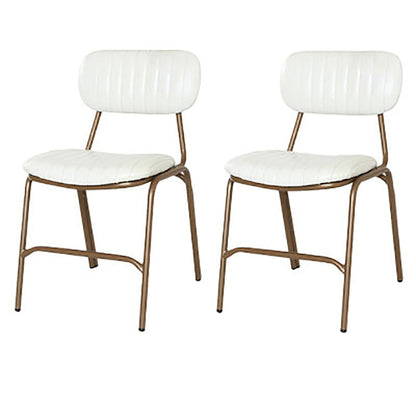 Industrial Metal Dining Room Chairs Open Back Dining Side Armless Dining Chairs (Set of 2) White Clearhalo ' kitchen&dining_furn' 'Dining Chairs' 'Dining Tables & Seating' 'dining_chair' 'furn' 'furn_dining_chair' 'Furniture' 'furniture_dining_chair' 'Kitchen & Dining Furniture' 'kitchen' 4096662