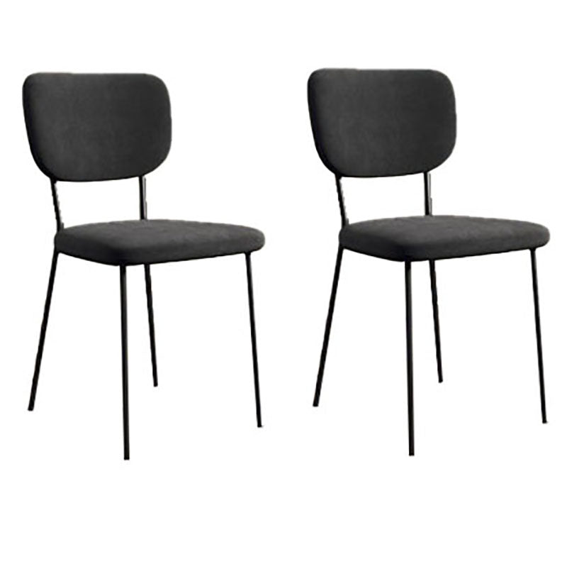 Nordic Metal Dining Room Chairs Open Back Dining Side Armless Chair for Restaurant (Set of 2) Matte Black Clearhalo ' kitchen&dining_furn' 'Dining Chairs' 'Dining Tables & Seating' 'dining_chair' 'furn' 'furn_dining_chair' 'Furniture' 'furniture_dining_chair' 'Kitchen & Dining Furniture' 'kitchen' 4096670