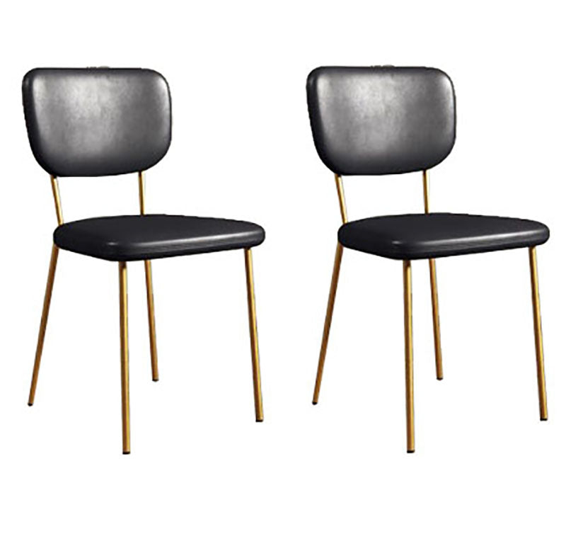 Nordic Metal Dining Room Chairs Open Back Dining Side Armless Chair for Restaurant (Set of 2) Gloss Black Clearhalo ' kitchen&dining_furn' 'Dining Chairs' 'Dining Tables & Seating' 'dining_chair' 'furn' 'furn_dining_chair' 'Furniture' 'furniture_dining_chair' 'Kitchen & Dining Furniture' 'kitchen' 4096675