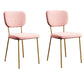 Nordic Metal Dining Room Chairs Open Back Dining Side Armless Chair for Restaurant (Set of 2) Pink Clearhalo ' kitchen&dining_furn' 'Dining Chairs' 'Dining Tables & Seating' 'dining_chair' 'furn' 'furn_dining_chair' 'Furniture' 'furniture_dining_chair' 'Kitchen & Dining Furniture' 'kitchen' 4096681