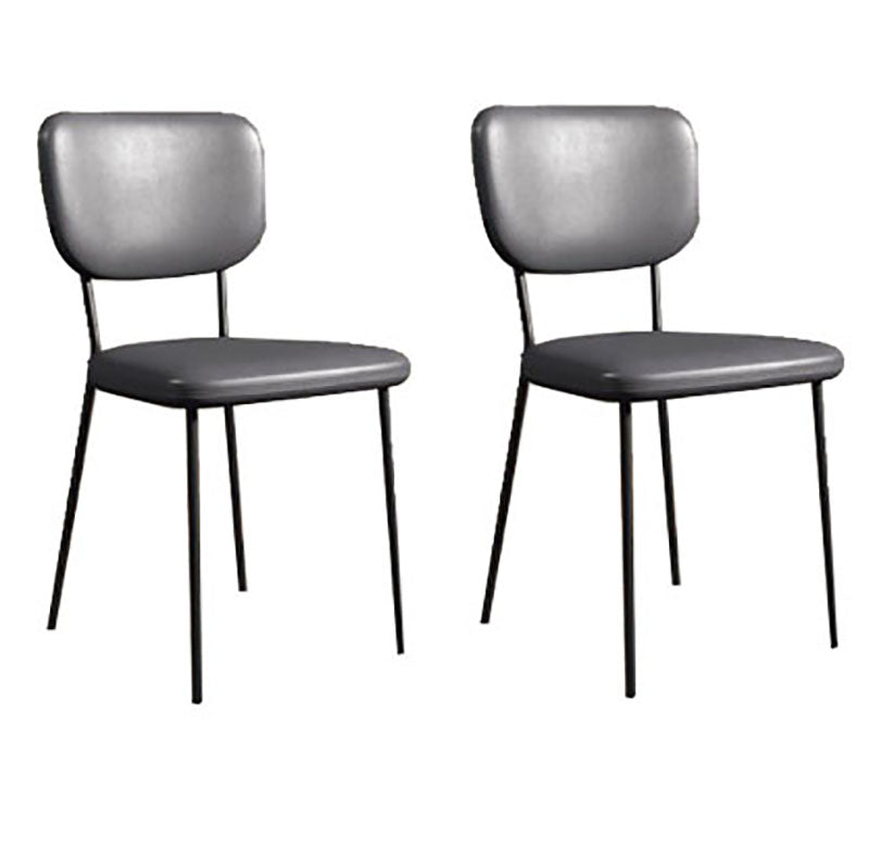 Nordic Metal Dining Room Chairs Open Back Dining Side Armless Chair for Restaurant (Set of 2) Grey Clearhalo ' kitchen&dining_furn' 'Dining Chairs' 'Dining Tables & Seating' 'dining_chair' 'furn' 'furn_dining_chair' 'Furniture' 'furniture_dining_chair' 'Kitchen & Dining Furniture' 'kitchen' 4096685