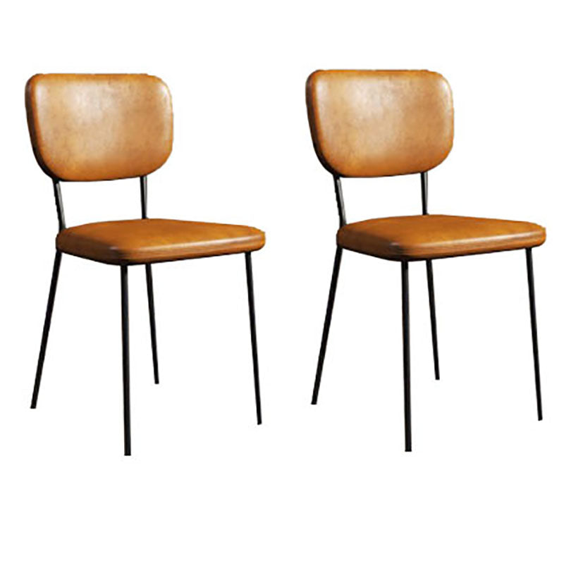 Nordic Metal Dining Room Chairs Open Back Dining Side Armless Chair for Restaurant (Set of 2) Dark Yellow Clearhalo ' kitchen&dining_furn' 'Dining Chairs' 'Dining Tables & Seating' 'dining_chair' 'furn' 'furn_dining_chair' 'Furniture' 'furniture_dining_chair' 'Kitchen & Dining Furniture' 'kitchen' 4096687