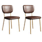 Nordic Metal Dining Room Chairs Open Back Dining Side Armless Chair for Restaurant (Set of 2) Brown Clearhalo ' kitchen&dining_furn' 'Dining Chairs' 'Dining Tables & Seating' 'dining_chair' 'furn' 'furn_dining_chair' 'Furniture' 'furniture_dining_chair' 'Kitchen & Dining Furniture' 'kitchen' 4096688