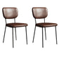 Nordic Metal Dining Room Chairs Open Back Dining Side Armless Chair for Restaurant (Set of 2) Dark Brown Clearhalo ' kitchen&dining_furn' 'Dining Chairs' 'Dining Tables & Seating' 'dining_chair' 'furn' 'furn_dining_chair' 'Furniture' 'furniture_dining_chair' 'Kitchen & Dining Furniture' 'kitchen' 4096691