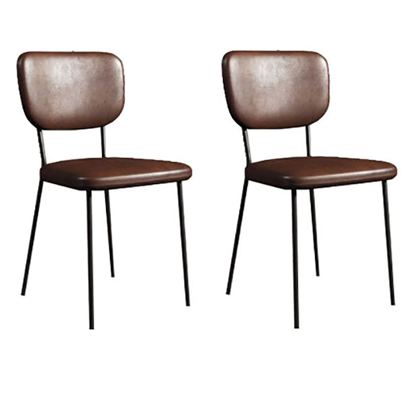 Nordic Metal Dining Room Chairs Open Back Dining Side Armless Chair for Restaurant (Set of 2) Dark Brown Clearhalo ' kitchen&dining_furn' 'Dining Chairs' 'Dining Tables & Seating' 'dining_chair' 'furn' 'furn_dining_chair' 'Furniture' 'furniture_dining_chair' 'Kitchen & Dining Furniture' 'kitchen' 4096691