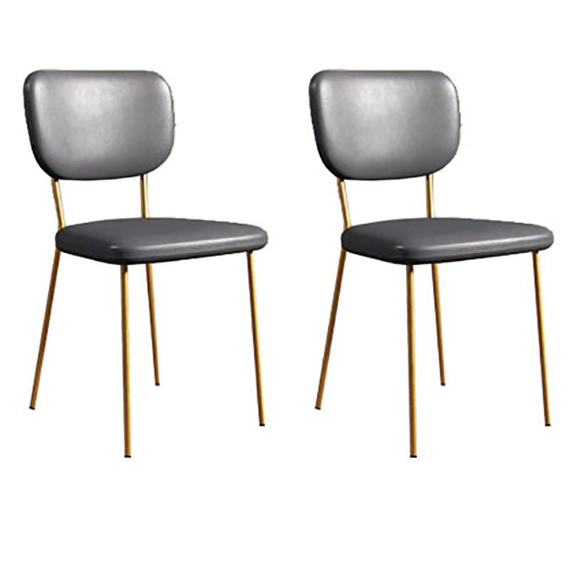 Nordic Metal Dining Room Chairs Open Back Dining Side Armless Chair for Restaurant (Set of 2) Smoke Gray Clearhalo ' kitchen&dining_furn' 'Dining Chairs' 'Dining Tables & Seating' 'dining_chair' 'furn' 'furn_dining_chair' 'Furniture' 'furniture_dining_chair' 'Kitchen & Dining Furniture' 'kitchen' 4096692