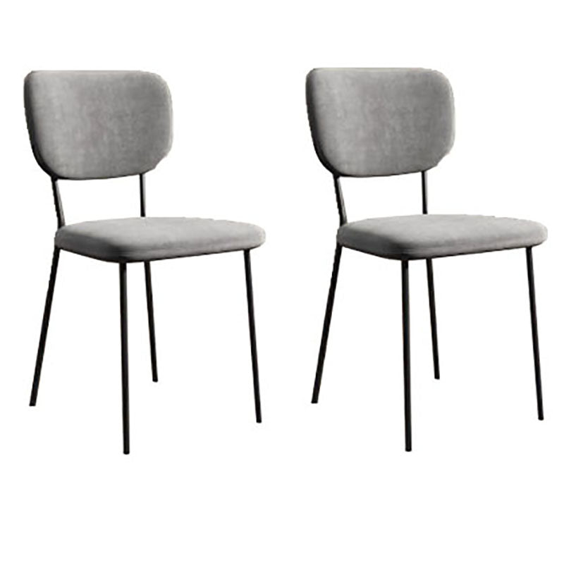 Nordic Metal Dining Room Chairs Open Back Dining Side Armless Chair for Restaurant (Set of 2) Silver Gray Clearhalo ' kitchen&dining_furn' 'Dining Chairs' 'Dining Tables & Seating' 'dining_chair' 'furn' 'furn_dining_chair' 'Furniture' 'furniture_dining_chair' 'Kitchen & Dining Furniture' 'kitchen' 4096693