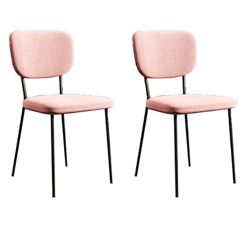 Nordic Metal Dining Room Chairs Open Back Dining Side Armless Chair for Restaurant (Set of 2) Nude Pink Clearhalo ' kitchen&dining_furn' 'Dining Chairs' 'Dining Tables & Seating' 'dining_chair' 'furn' 'furn_dining_chair' 'Furniture' 'furniture_dining_chair' 'Kitchen & Dining Furniture' 'kitchen' 4096695