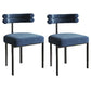 Designer Style Velvet Cafe Side Chair Cool Colors Open Dining Chair (Set of 2) Blue Clearhalo ' kitchen&dining_furn' 'Dining Chairs' 'Dining Tables & Seating' 'dining_chair' 'furn' 'furn_dining_chair' 'Furniture' 'furniture_dining_chair' 'Kitchen & Dining Furniture' 'kitchen' 4096699