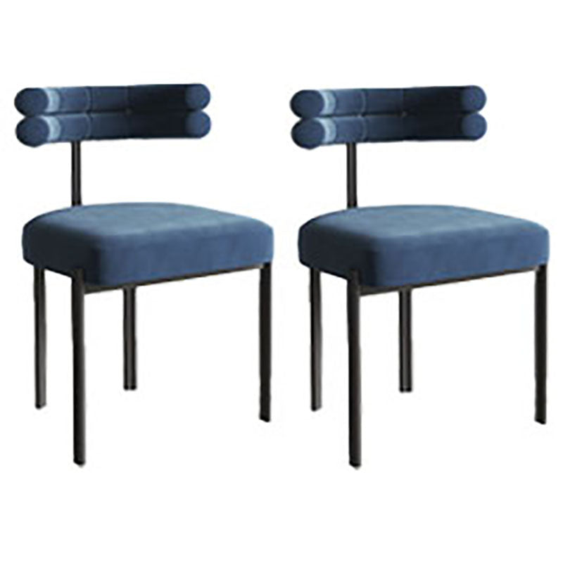 Designer Style Velvet Cafe Side Chair Cool Colors Open Dining Chair (Set of 2) Blue Clearhalo ' kitchen&dining_furn' 'Dining Chairs' 'Dining Tables & Seating' 'dining_chair' 'furn' 'furn_dining_chair' 'Furniture' 'furniture_dining_chair' 'Kitchen & Dining Furniture' 'kitchen' 4096699
