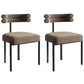 Designer Style Velvet Cafe Side Chair Cool Colors Open Dining Chair (Set of 2) Khaki Clearhalo ' kitchen&dining_furn' 'Dining Chairs' 'Dining Tables & Seating' 'dining_chair' 'furn' 'furn_dining_chair' 'Furniture' 'furniture_dining_chair' 'Kitchen & Dining Furniture' 'kitchen' 4096703