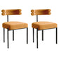 Designer Style Velvet Cafe Side Chair Cool Colors Open Dining Chair (Set of 2) Orange Clearhalo ' kitchen&dining_furn' 'Dining Chairs' 'Dining Tables & Seating' 'dining_chair' 'furn' 'furn_dining_chair' 'Furniture' 'furniture_dining_chair' 'Kitchen & Dining Furniture' 'kitchen' 4096705