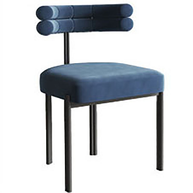 Designer Style Velvet Cafe Side Chair Cool Colors Open Dining Chair (Set of 2) Clearhalo ' kitchen&dining_furn' 'Dining Chairs' 'Dining Tables & Seating' 'dining_chair' 'furn' 'furn_dining_chair' 'Furniture' 'furniture_dining_chair' 'Kitchen & Dining Furniture' 'kitchen' 4096706