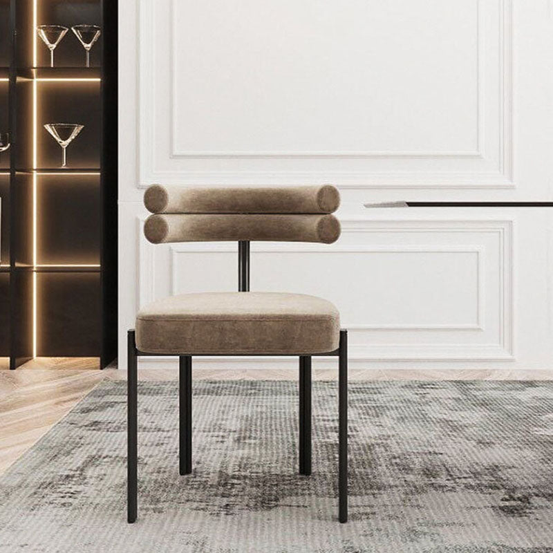 Designer Style Velvet Cafe Side Chair Cool Colors Open Dining Chair (Set of 2) Clearhalo ' kitchen&dining_furn' 'Dining Chairs' 'Dining Tables & Seating' 'dining_chair' 'furn' 'furn_dining_chair' 'Furniture' 'furniture_dining_chair' 'Kitchen & Dining Furniture' 'kitchen' 4096712