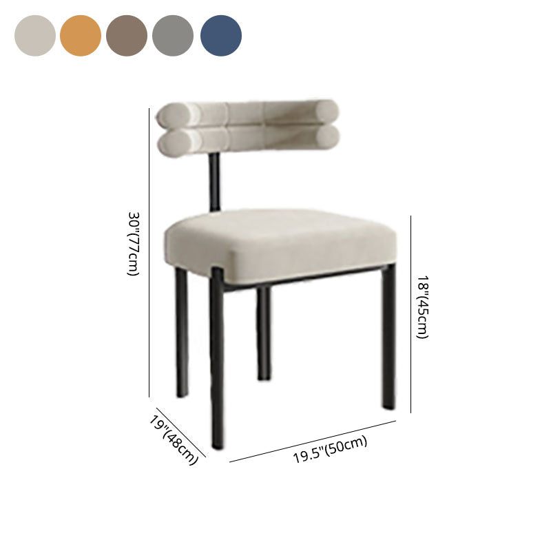 Designer Style Velvet Cafe Side Chair Cool Colors Open Dining Chair (Set of 2) Clearhalo ' kitchen&dining_furn' 'Dining Chairs' 'Dining Tables & Seating' 'dining_chair' 'furn' 'furn_dining_chair' 'Furniture' 'furniture_dining_chair' 'Kitchen & Dining Furniture' 'kitchen' 4096713